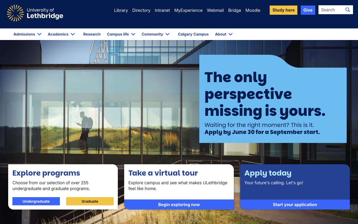 University of Lethbridge website